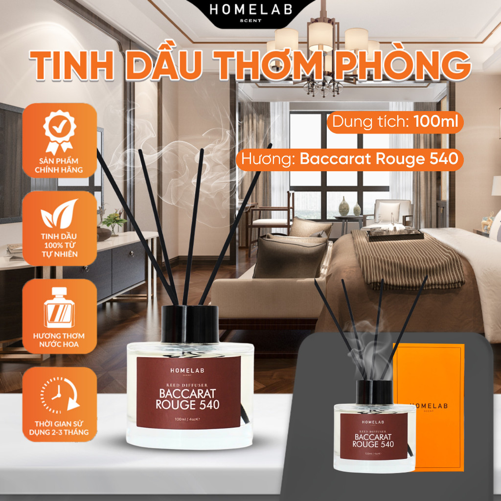 Ảnh Tinh dầu thơm phòng mùi nước hoa BACCARAT ROUGE- Kurkdjian , mùi hot của thế giới 100ml_HOMELAB 2