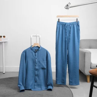Bộ Đũi dài tay Cao Cấp TOPGU - Quần đũi dài + Áo sơ mi đũi dài tay, thoáng mát cao cấp lịch sự và thoải mái tối đa .