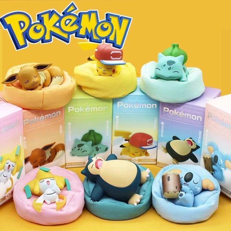 Bộ Mô Hình Pokemon Sleeping Bag Có Đệm Gối Hạt Xốp Tặng Túi Card