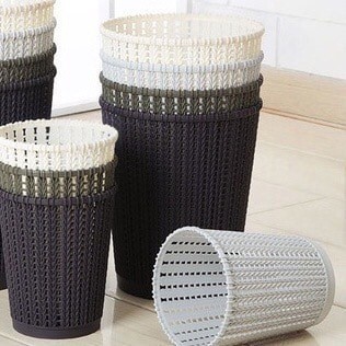 Sọt đựng rác văn phòng đa năng, thùng rác nhựa họa tiết đan mây đựng đồ Việt Nhật
