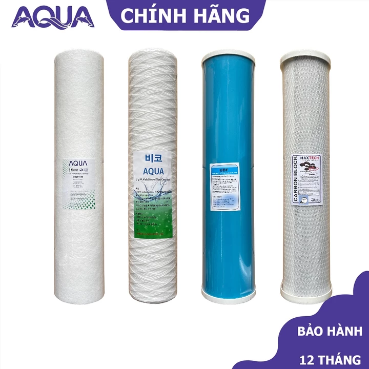 Bộ 3 lõi lọc BIGBLUE dùng cho cốc lọc béo 20 inch (PP, UDF, CTO) - Linh Kiện Máy Lọc Nước