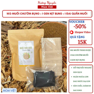 BỘ QUẤN MUỐI THẢO DƯỢC (1KG MUỐI + 1 ĐAI + 1 GEN) CHO MẸ SAU SINH GIẢM EO SĂN CHẮC BỤNG