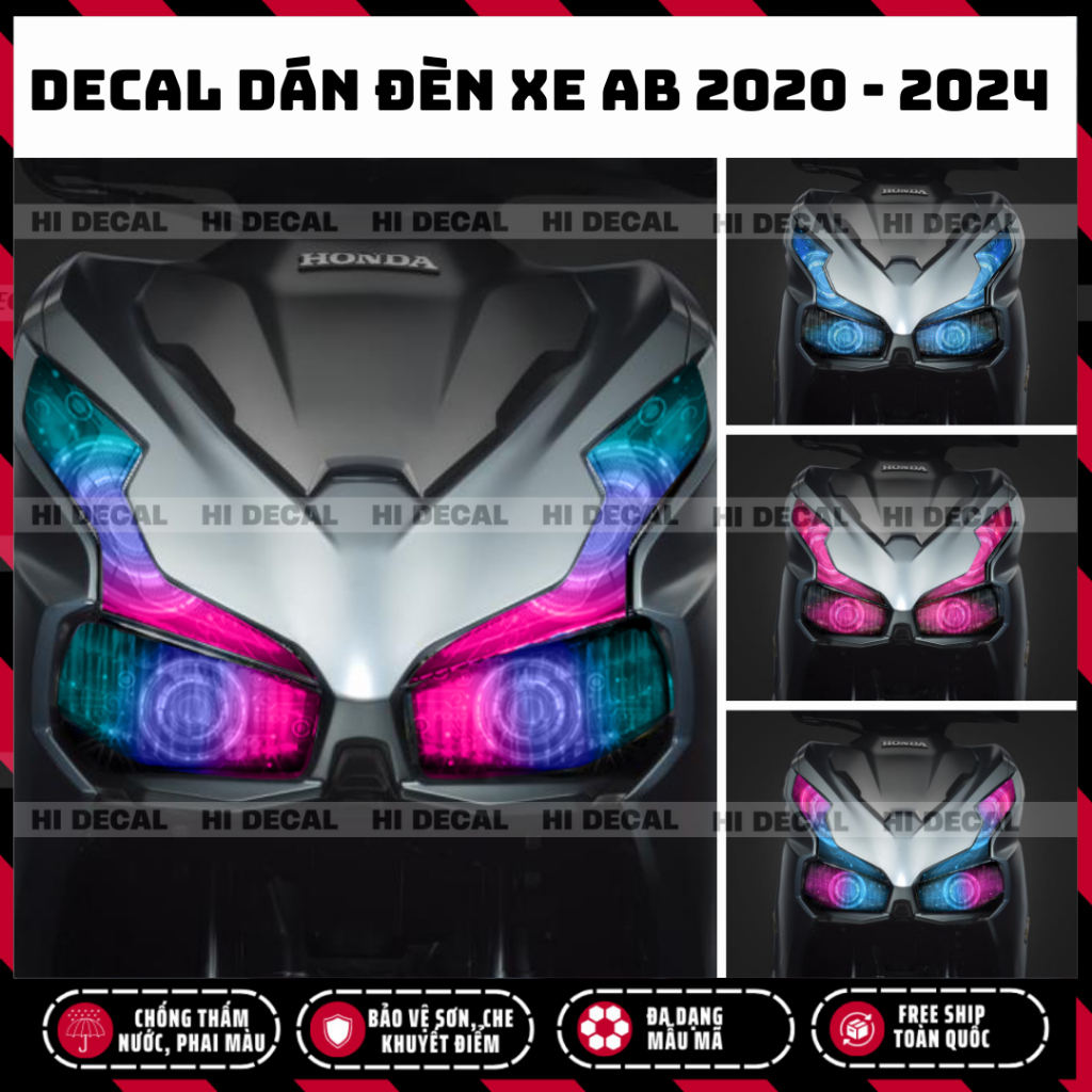 Decal dán xi nhan đèn xe AB Ariblare đời 2020 - 2024 xe 125 150 160, trang trí đèn xi nhan đèn choá