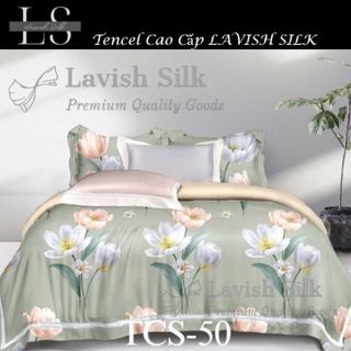 (Độc Quyền)Bộ Chăn Drap Lụa Tencel  Mát Lạnh Thiên Nhiên Chăn 2m2x2m Sợi Microfiber LS LAVISH SILK