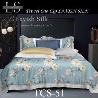 (Độc Quyền)Bộ Chăn Drap Lụa Tencel  Mát Lạnh Thiên Nhiên Chăn 2m2x2m Sợi Microfiber LS LAVISH SILK