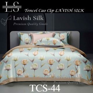 (Độc Quyền)Bộ Chăn Drap Lụa Tencel  Mát Lạnh Thiên Nhiên Chăn 2m2x2m Sợi Microfiber LS LAVISH SILK