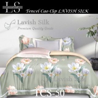 (Độc Quyền)Bộ Chăn Drap Lụa Tencel  Mát Lạnh Thiên Nhiên Chăn 2m2x2m Sợi Microfiber LS LAVISH SILK