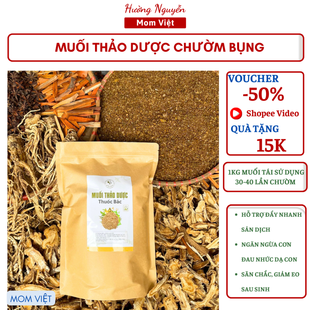 1KG MUỐI THẢO DƯỢC CHƯỜM EO MOM VIỆTGIẢM EO TAN MỠ SĂN CHẮC BỤNG