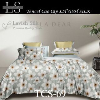 (Độc Quyền)Bộ Chăn Drap Lụa Tencel  Mát Lạnh Thiên Nhiên Chăn 2m2x2m Sợi Microfiber LS LAVISH SILK