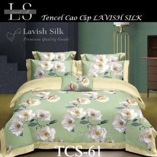 (Độc Quyền)Bộ Chăn Drap Lụa Tencel  Mát Lạnh Thiên Nhiên Chăn 2m2x2m Sợi Microfiber LS LAVISH SILK