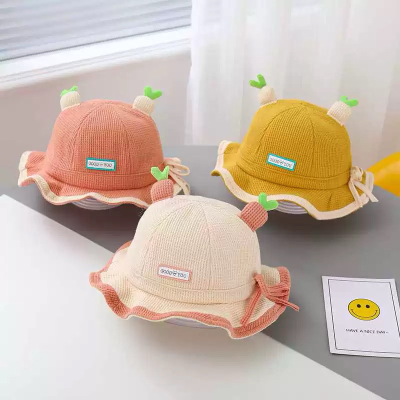 Mũ bucket cho bé trai bé gái thêu chữ tai quả dễ thương , phù hợp 1-4 tuổi