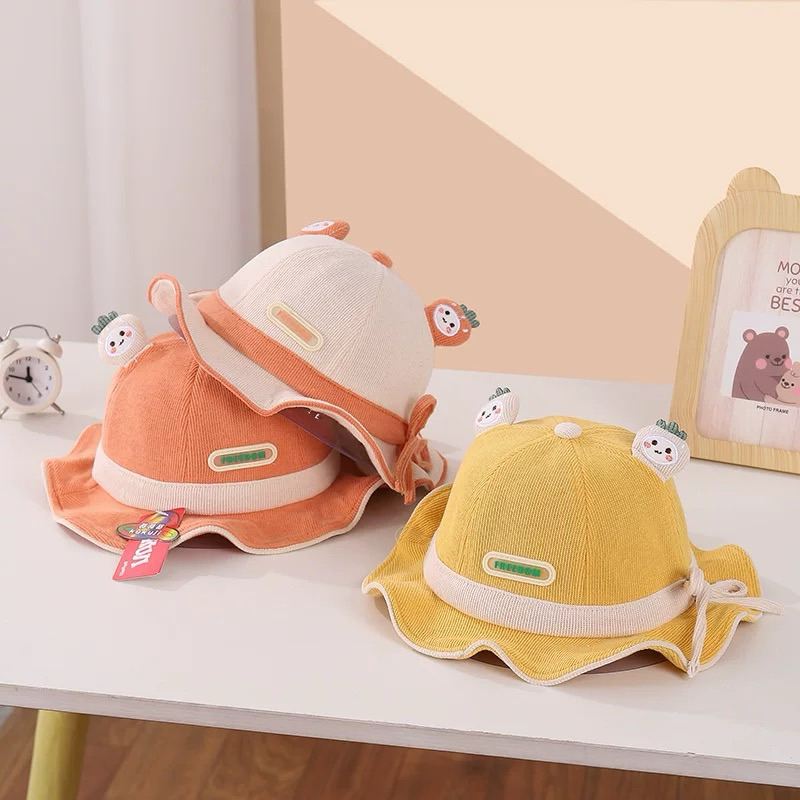 Mũ bucket cho bé trai bé gái thêu chữ tai quả dễ thương , phù hợp 1-4 tuổi