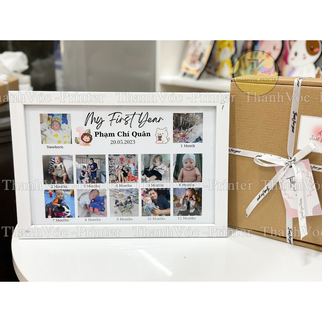 Khung sinh nhật, thôi nôi, kỷ niệm cho bé thiết kế theo yêu cầu