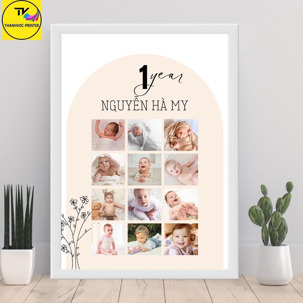 Khung sinh nhật, thôi nôi, kỷ niệm cho bé thiết kế theo yêu cầu