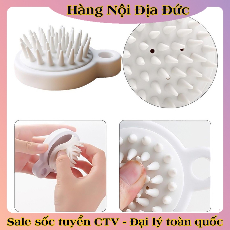 [1Chiếc] Lược dầu gội silicon massage da đầu để giảm rụng tóc và kích thích mọc tóc