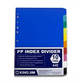 Phân trang nhựa nhiều màu KingJim 6, 10 màu bền dẻo 707-6GSV , 707-10GSV