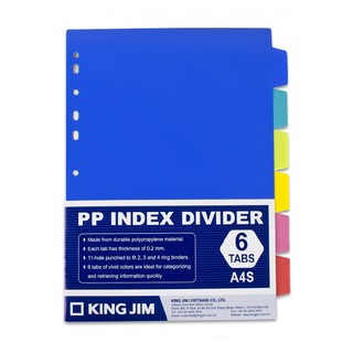 Phân trang nhựa nhiều màu KingJim 6, 10 màu bền dẻo 707-6GSV , 707-10GSV