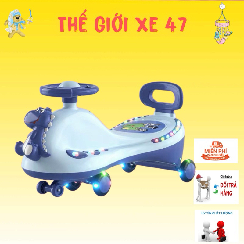 Xe lắc khủng long cho bé có nhạc 2in1 xe chòi cho bé có đèn nhạc cao ...