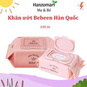 Khăn giấy ướt Bebeen nội địa Hàn không mùi 100 tờ - hanzomart