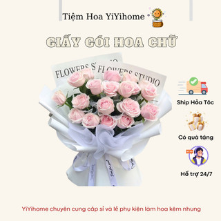 Giấy Lót Gói Hoa In Chữ Không Thấm Nước Size 30*45cm YIYIHOME