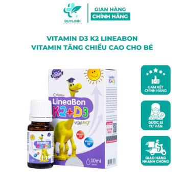 LineaBon Vitamin D3 K2 10ml Bổ Sung K2 D3 Giúp Tăng Hấp Thu Canxi Giúp Bé Cao Lớn Khỏe Mạnh