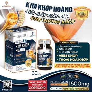 KHỚP KIM HOÀNG bổ khớp, tăng tiết dịch Khớp, phục hồi mô sụn, dùng cho người đau khớp, thoái hóa khớp, hộp 30 viên