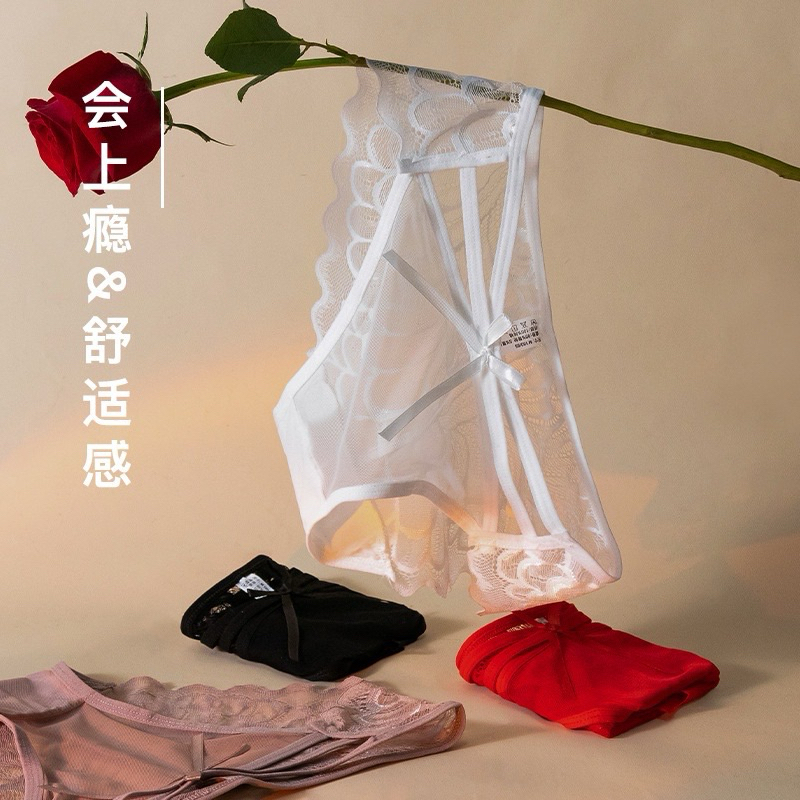 QUẦN LÓT REN LƯỚI XUYÊN THẤU ĐÍNH NƠ 255