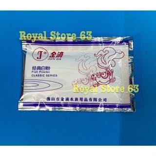Jindi Viền Xanh Fish Powder men vi sinh làm trong nước bể cá cảnh (gói 5gram)