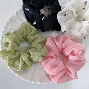 Scrunchies cột tóc vải voan cao cấp kính mĩ chíu chíu dưới nắng vàng handmade