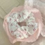 Scrunchies cột tóc, buộc tóc vải họa tiết hoa nhí màu trắng dễ thương cho bạn gái handmade