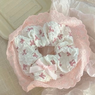 [Hàng thiết kế] Scrunchies cột tóc, buộc tóc vải họa tiết hoa nhí màu trắng dễ thương cho bạn gái handmade