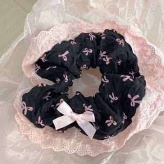 [Hàng thiết kế] Scrunchies cột tóc, buộc tóc vải họa tiết hoa nhí màu trắng dễ thương cho bạn gái handmade