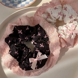 [Hàng thiết kế] Scrunchies cột tóc, buộc tóc vải họa tiết hoa nhí màu trắng dễ thương cho bạn gái handmade