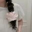 Scrunchies cột tóc, buộc tóc vải họa tiết hoa nhí màu trắng dễ thương cho bạn gái handmade