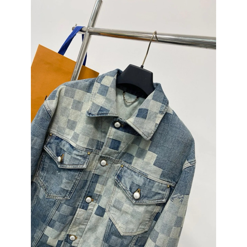 ⚡️[Hight Quality] Áo Khoác Jacket Lu1s Vu11on Damier Classic Denim - Điểm Nhấn Kẻ Caro Họa Tiết Tinh Sảo - Street Wear