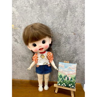 Set áo kèm váy jean caro cam size dian mập,cừu bé,cá lớn,6 nhỏ( size khác vui lòng ib shop)