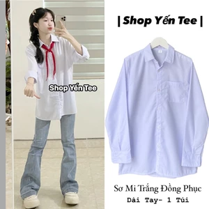 Áo sơ mi đồng phục học sinh Yến Tee Shop , đi làm, đi chơi Chất mát đẹp #0135
