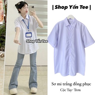 ( Từ 30kg - 100kg ) Áo sơ mi đồng phục học sinh Yến Tee Shop , đi làm, đi chơi Chất mát đẹp #0135