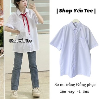 ( Từ 30kg - 100kg ) Áo sơ mi đồng phục học sinh Yến Tee Shop , đi làm, đi chơi Chất mát đẹp #0135