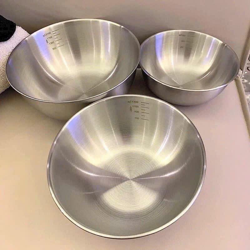Bộ set 3 bộ thau inox chia vạch