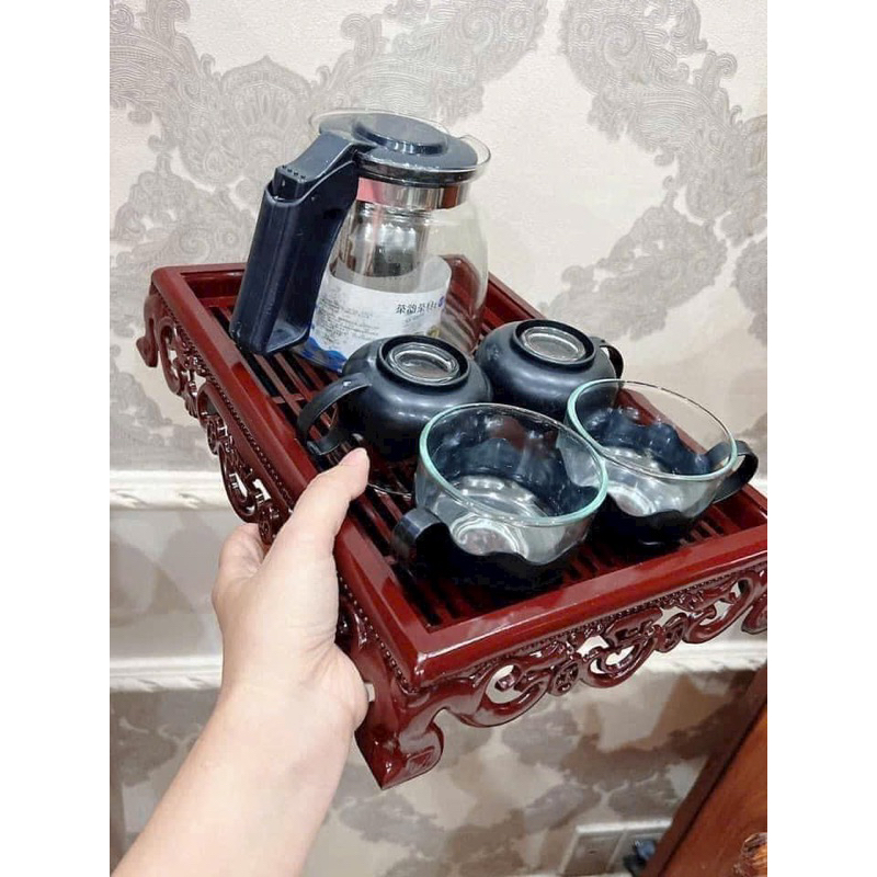 🍃🌿BỘ ẤM PHA TRÀ THỦY TINH CÓ LƯỚI LỌC CAO CẤP🌿🍃🌿 ( kèm 4 cốc)