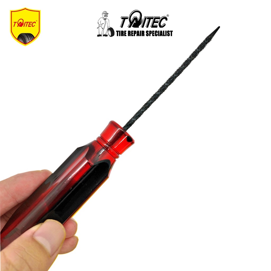 Bộ dụng cụ dùi vá lốp 2 chi tiết, bộ vá lốp xe máy, vá lốp không săm, TAITEC LHT-1114C, dụng cụ sửa xe máy tại nhà