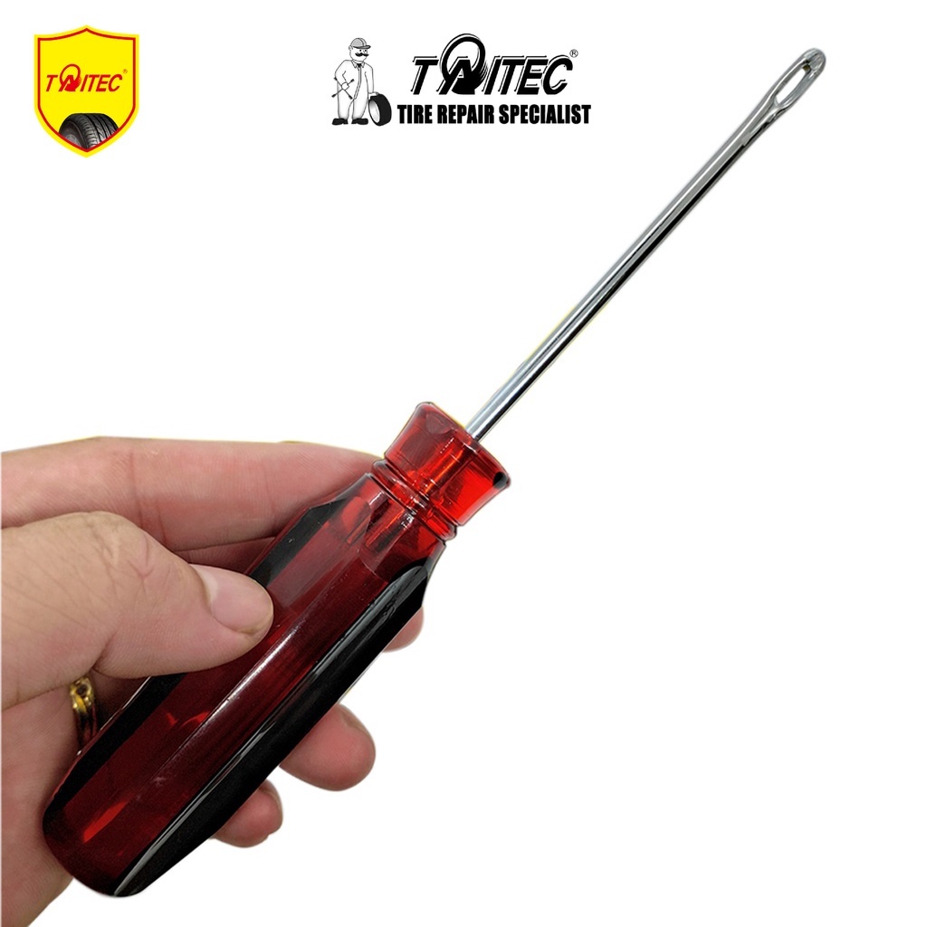 Bộ dụng cụ dùi vá lốp 2 chi tiết, bộ vá lốp xe máy, vá lốp không săm, TAITEC LHT-1114C, dụng cụ sửa xe máy tại nhà