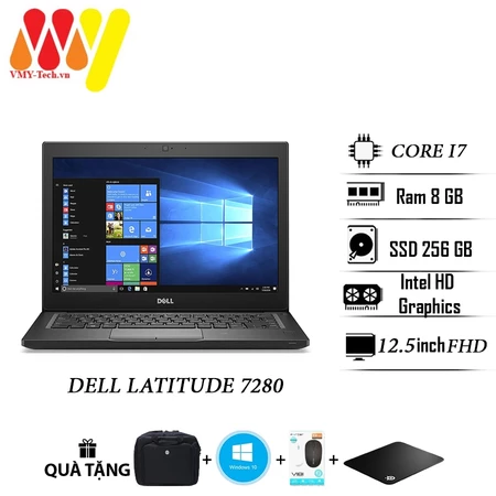 Dell Latitude 7280, Laptop Dell E7280 Core i7-7600U/8GB/SSD 256GB M2/12.5inch HD, kèm bộ quà tặng