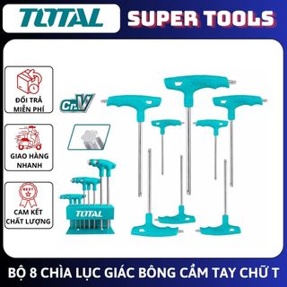 ĐỒ NGHỀ TOTAL Bộ 8 chìa lục giác bông tay cầm chữ T THHW80836