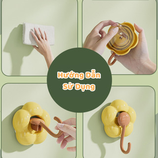 Móc Treo Hình Hoa Hướng Dương Kích Thước Lớn Decor Dán Đa Năng Nhiều Vị Trí, Móc Dán Tường Để Đồ Tiện Lợi LABY HOME