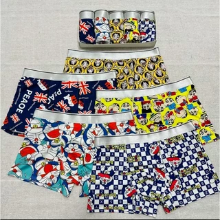 [ Free Ship] Quần lót nam, quần sịp đùi boxer nam chất thun lạnh cao cấp co dãn in hình họa tiết cute Doremon, Shin