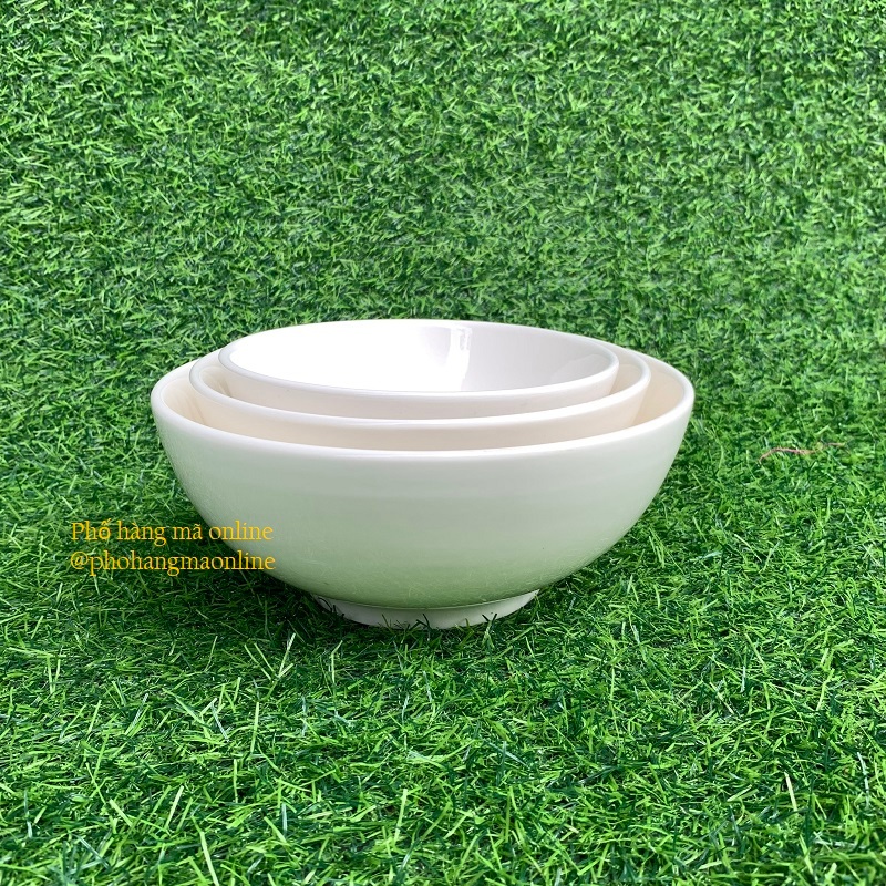 Bát ô tô sứ trắng đựng canh - Tô sứ đẹp ăn mì phở dáng khum bầu dày dặn các kích thước