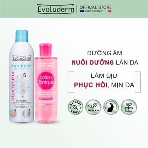 Combo Xịt Khoáng Evoluderm 400ml và Nước hoa hồng Evoluderm cho da nhạy cảm 250ml