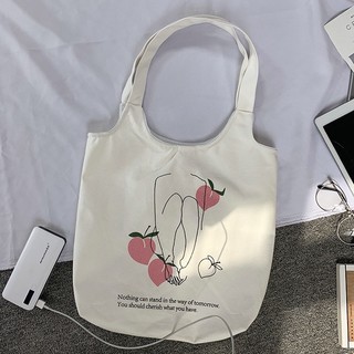 Túi tote, túi vải canvas thời trang đi học, đi chơi chất dày dặn phong cách Hàn Quốc giá rẻ T1012